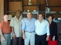 The Founders of Prostate Cancer International meet Caribbean leaders at the KI (from left): Mike Scott, the honorable Wilmoth Daniel, Deputy PM of Antigua, Arnon Krongrad, Founder and Medical Director of KI, Gilbert McLean, former Health Minister of Cayma